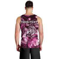 Personalised Maori Romantic Valentine Men Tank Top The Hongi Kiss Pink Galaxy
