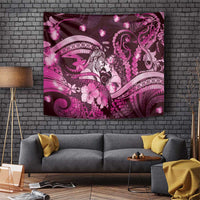 Maori Romantic Valentine Tapestry The Hongi Kiss Pink Galaxy DT05 Pink - Polynesian Pride