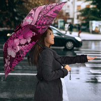 Maori Romantic Valentine Umbrella The Hongi Kiss Pink Galaxy