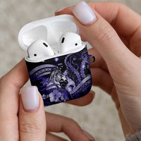 Maori Romantic Valentine AirPods Case The Hongi Kiss Purple Galaxy