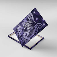 Maori Romantic Valentine Canvas Wall Art The Hongi Kiss Purple Galaxy