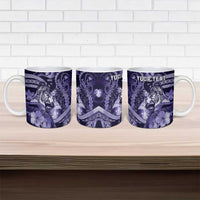 Personalised Maori Romantic Valentine Ceramic Mug The Hongi Kiss Purple Galaxy