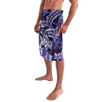 Personalised Maori Romantic Valentine Lavalava The Hongi Kiss Purple Galaxy