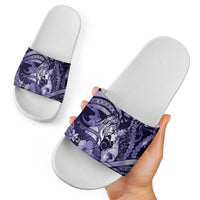 Maori Romantic Valentine Slide Sandals The Hongi Kiss Purple Galaxy