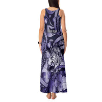 Personalised Maori Romantic Valentine Tank Maxi Dress The Hongi Kiss Purple Galaxy