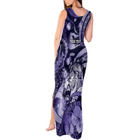 Personalised Maori Romantic Valentine Tank Maxi Dress The Hongi Kiss Purple Galaxy