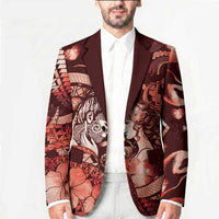 Personalised Maori Romantic Valentine Blazer The Hongi Kiss Red Galaxy DT05 - Polynesian Pride