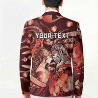 Personalised Maori Romantic Valentine Blazer The Hongi Kiss Red Galaxy DT05 - Polynesian Pride