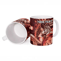 Personalised Maori Romantic Valentine Ceramic Mug The Hongi Kiss Red Galaxy DT05 - Polynesian Pride