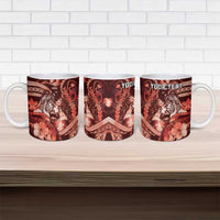 Personalised Maori Romantic Valentine Ceramic Mug The Hongi Kiss Red Galaxy DT05 - Polynesian Pride