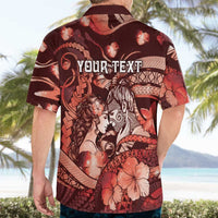 Personalised Maori Romantic Valentine Hawaiian Shirt The Hongi Kiss Red Galaxy DT05 - Polynesian Pride