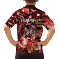 Personalised Maori Romantic Valentine Hawaiian Shirt The Hongi Kiss Red Galaxy DT05 - Polynesian Pride