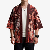 Personalised Maori Romantic Valentine Kimono The Hongi Kiss Red Galaxy DT05 - Polynesian Pride