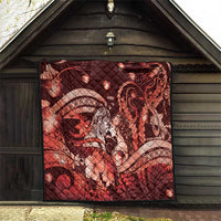 Maori Romantic Valentine Quilt The Hongi Kiss Red Galaxy DT05 - Polynesian Pride