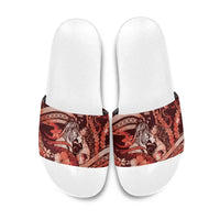 Maori Romantic Valentine Slide Sandals The Hongi Kiss Red Galaxy DT05 Red - Polynesian Pride