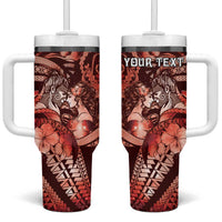 Personalised Maori Romantic Valentine Tumbler With Handle The Hongi Kiss Red Galaxy