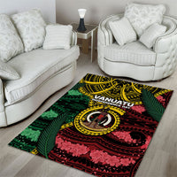 Vanuatu Independence Day Area Rug Boar Tusk Warrior Tribal Floral Patterns DT05 - Polynesian Pride