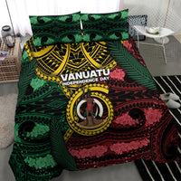 Vanuatu Independence Day Bedding Set Boar Tusk Warrior Tribal Floral Patterns DT05 - Polynesian Pride