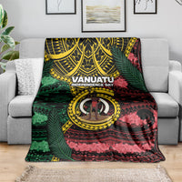Vanuatu Independence Day Blanket Boar Tusk Warrior Tribal Floral Patterns DT05 - Polynesian Pride