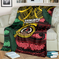 Vanuatu Independence Day Blanket Boar Tusk Warrior Tribal Floral Patterns DT05 - Polynesian Pride