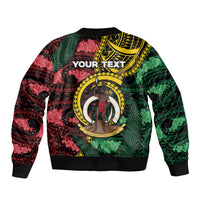 Personalised Vanuatu Independence Day Bomber Jacket Boar Tusk Warrior Tribal Floral Patterns DT05 - Polynesian Pride
