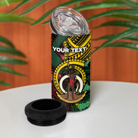 Personalised Vanuatu Independence Day 4 in 1 Can Cooler Tumbler Boar Tusk Warrior Tribal Floral Patterns DT05 - Polynesian Pride