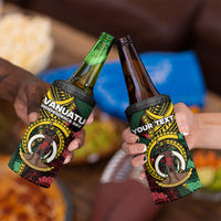 Personalised Vanuatu Independence Day 4 in 1 Can Cooler Tumbler Boar Tusk Warrior Tribal Floral Patterns DT05 - Polynesian Pride