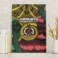 Vanuatu Independence Day Canvas Wall Art Boar Tusk Warrior Tribal Floral Patterns DT05 Without Frame Multicolor - Polynesian Pride