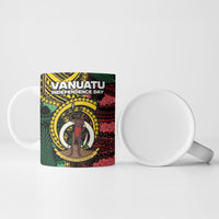 Personalised Vanuatu Independence Day Ceramic Mug Boar Tusk Warrior Tribal Floral Patterns DT05 - Polynesian Pride
