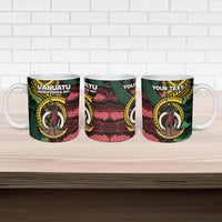 Personalised Vanuatu Independence Day Ceramic Mug Boar Tusk Warrior Tribal Floral Patterns DT05 - Polynesian Pride