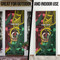 Personalised Vanuatu Independence Day Door Cover Boar Tusk Warrior Tribal Floral Patterns DT05 - Polynesian Pride