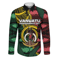 Personalised Vanuatu Independence Day Family Matching Off The Shoulder Long Sleeve Dress and Hawaiian Shirt Boar Tusk Warrior Tribal Floral Patterns DT05 Daughter's Dress Multicolor - Polynesian Pride