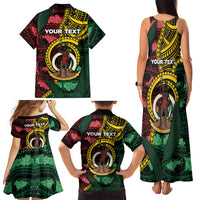 Personalised Vanuatu Independence Day Family Matching Tank Maxi Dress and Hawaiian Shirt Boar Tusk Warrior Tribal Floral Patterns DT05 - Polynesian Pride
