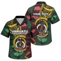 Personalised Vanuatu Independence Day Family Matching Tank Maxi Dress and Hawaiian Shirt Boar Tusk Warrior Tribal Floral Patterns DT05 Son's Shirt Multicolor - Polynesian Pride
