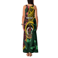 Personalised Vanuatu Independence Day Family Matching Tank Maxi Dress and Hawaiian Shirt Boar Tusk Warrior Tribal Floral Patterns DT05 - Polynesian Pride