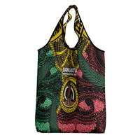 Vanuatu Independence Day Grocery Bag Boar Tusk Warrior Tribal Floral Patterns DT05 - Polynesian Pride