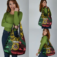 Vanuatu Independence Day Grocery Bag Boar Tusk Warrior Tribal Floral Patterns DT05 - Polynesian Pride