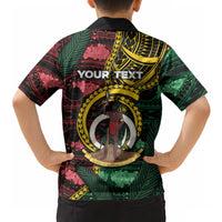 Personalised Vanuatu Independence Day Hawaiian Shirt Boar Tusk Warrior Tribal Floral Patterns DT05 - Polynesian Pride