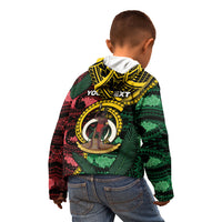 Personalised Vanuatu Independence Day Kid Hoodie Boar Tusk Warrior Tribal Floral Patterns DT05 - Polynesian Pride
