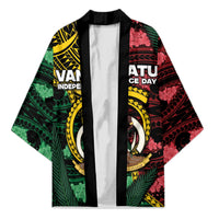 Personalised Vanuatu Independence Day Kimono Boar Tusk Warrior Tribal Floral Patterns DT05 Unisex Multicolor - Polynesian Pride