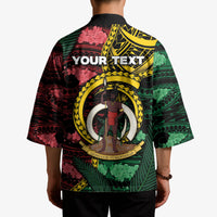 Personalised Vanuatu Independence Day Kimono Boar Tusk Warrior Tribal Floral Patterns DT05 - Polynesian Pride