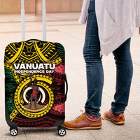 Vanuatu Independence Day Luggage Cover Boar Tusk Warrior Tribal Floral Patterns DT05 Multicolor - Polynesian Pride