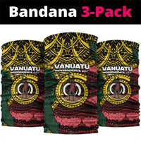 Vanuatu Independence Day Neck Gaiter Boar Tusk Warrior Tribal Floral Patterns DT05 package One Size: 25*50cm Multicolor - Polynesian Pride