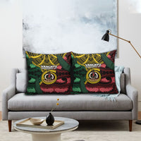 Vanuatu Independence Day Pillow Cover Boar Tusk Warrior Tribal Floral Patterns DT05 - Polynesian Pride