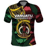 Personalised Vanuatu Independence Day Polo Shirt Boar Tusk Warrior Tribal Floral Patterns DT05 Multicolor - Polynesian Pride