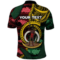 Personalised Vanuatu Independence Day Polo Shirt Boar Tusk Warrior Tribal Floral Patterns DT05 - Polynesian Pride