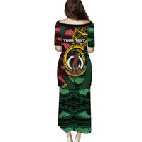 Personalised Vanuatu Independence Day Puletasi Boar Tusk Warrior Tribal Floral Patterns DT05 - Polynesian Pride