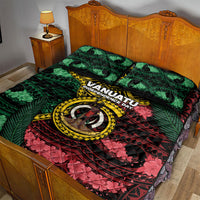 Vanuatu Independence Day Quilt Bed Set Boar Tusk Warrior Tribal Floral Patterns DT05 - Polynesian Pride