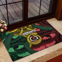 Vanuatu Independence Day Rubber Doormat Boar Tusk Warrior Tribal Floral Patterns DT05 - Polynesian Pride