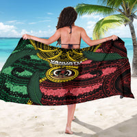 Vanuatu Independence Day Sarong Boar Tusk Warrior Tribal Floral Patterns DT05 - Polynesian Pride